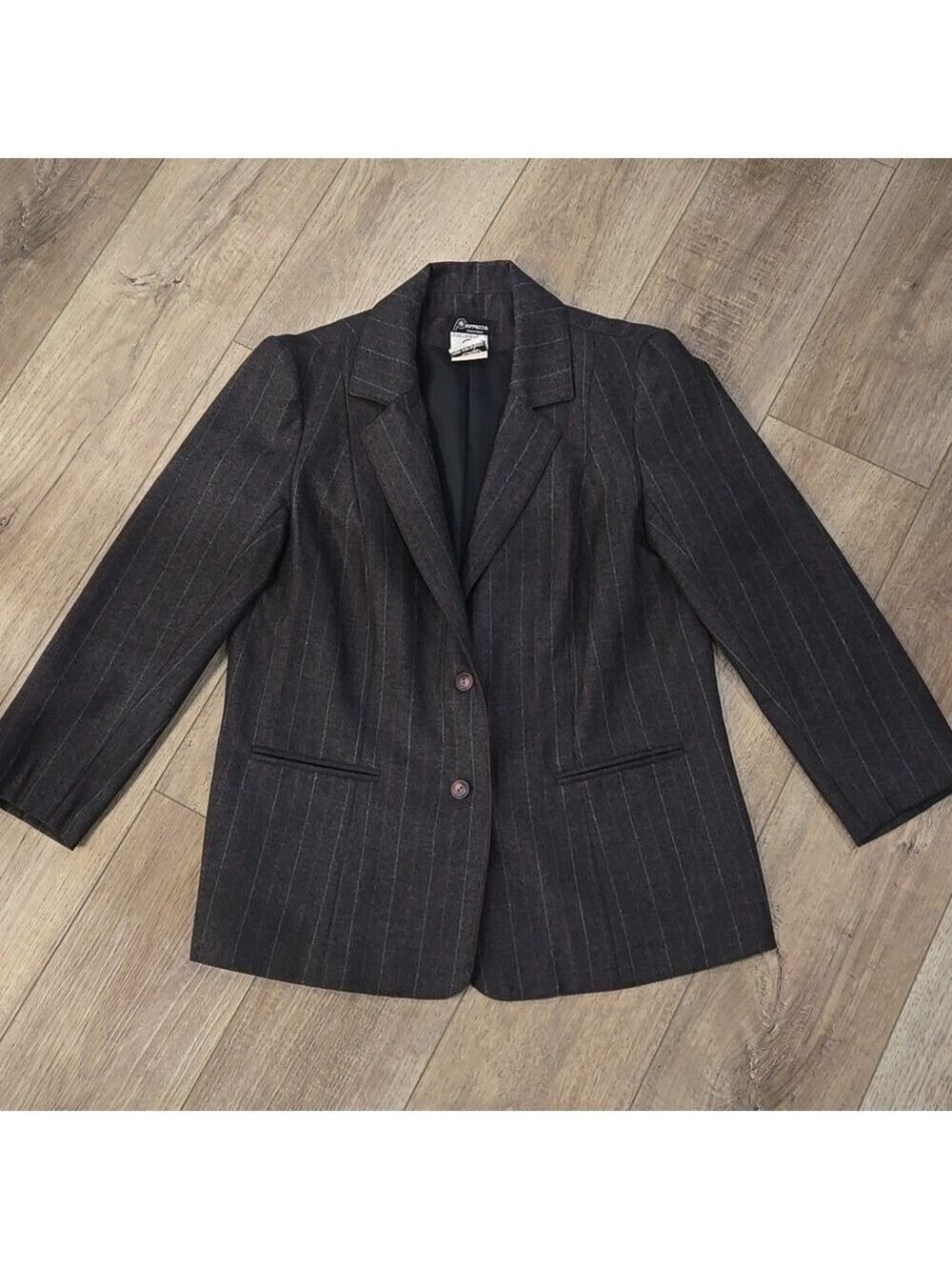 Retro 90's Women's Charcoal Pinstripe Blazer Old Money/Ralphcore Jacket